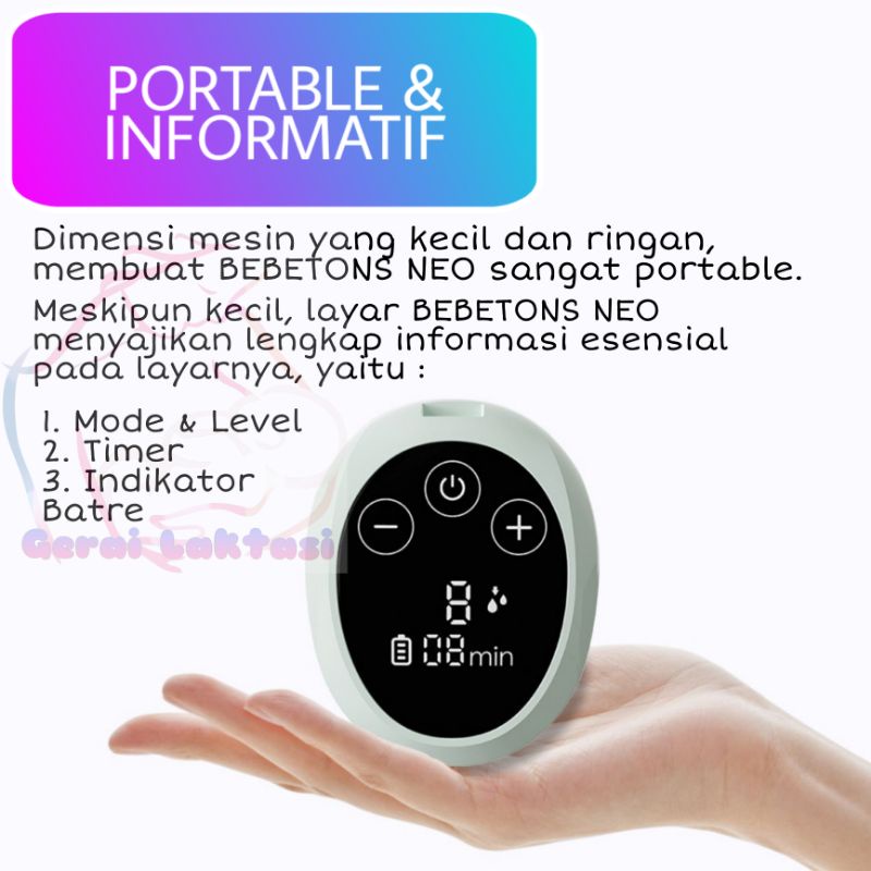 BEBETONS NEO MINI ELECTRIC BREAST PUMP