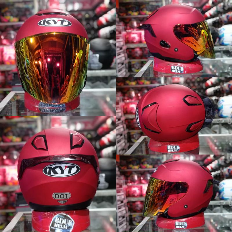 Helm kyt kyoto r red dof paket ganteng 100% original sni-dot