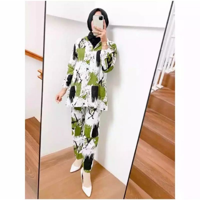 BAJU SETELAN WANITA KEKINIAN MOTIF NAGITA // SETCEL NAGITA TERBARU // ONESET NAGITA SLAVINA