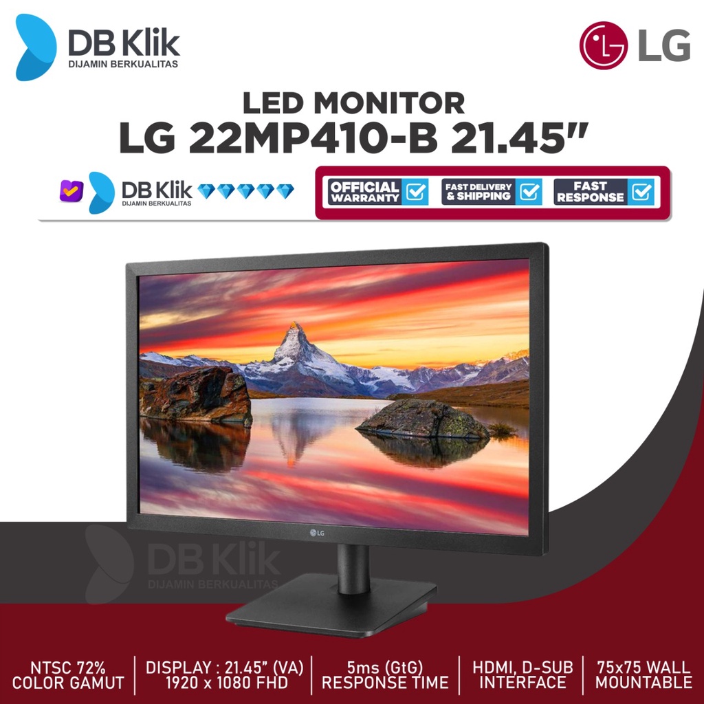 LED Monitor LG 22MP410-B 21.45&quot; VA 75Hz FHD HDMI D-Sub - LG 22MP410