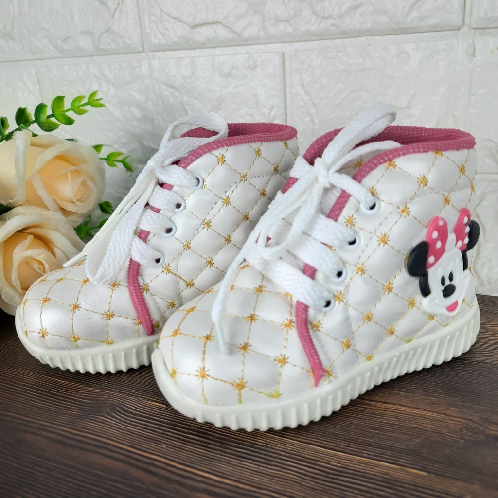 [TAMAN SEPATUKU] SEPATU TRENDY MURAH BOOTS TALI MICKEY MOUSE ANAK PEREMPUAN 1-6 TAHUN CAX30