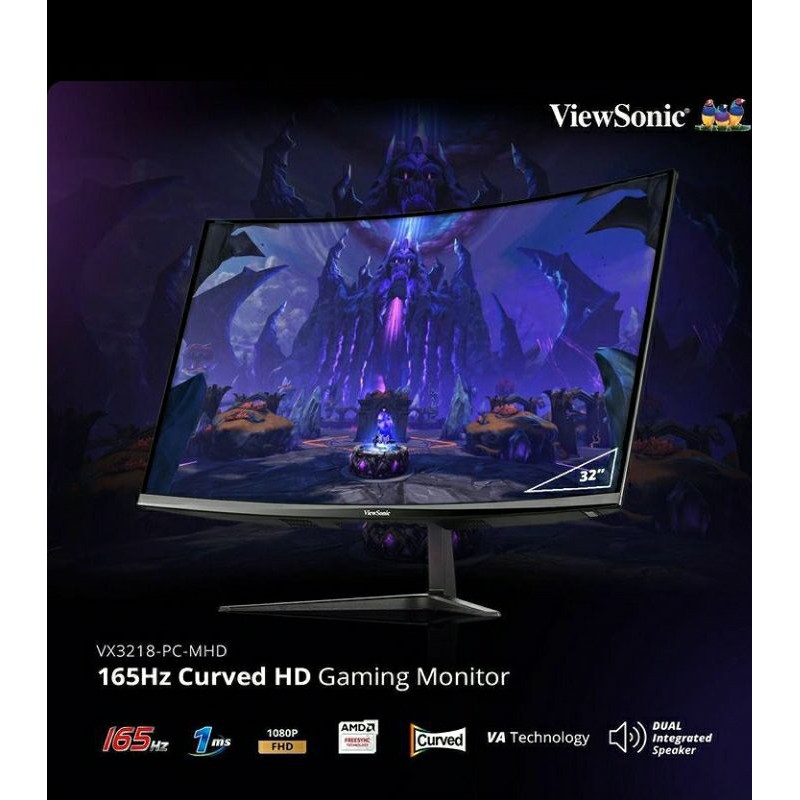 Monitor LED Viewsonic VX3218 PC-MHD 32" Curved 165Hz 1ms 1080p HDMI DP