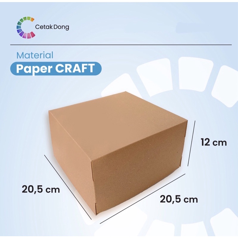 Kotak 20.5 x 20.5 x 12 Box 20 / Box Kraft (TEBAL) Cake / Cupcake / Brownies / Chiffon / Kue /KOTAK C