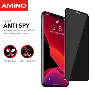 AMINO Anti Spy Tempered Glass Untuk Iphone 14 Pro Max 14 Plus 13 Pro Max 12 Pro Max 11 Pro Max  X XS MAX  XR 7 Plus 8 Plus Fullcover Screen Protector Full Cover Anti Gores