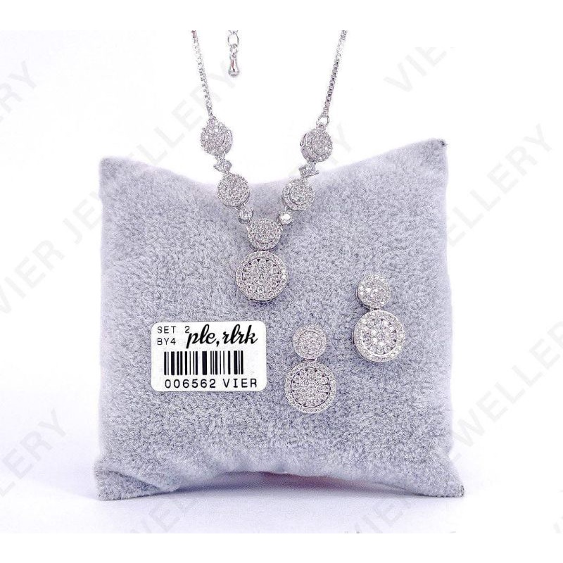 Set micro diamond premium(kalung,anting)anti karat,vier asli,lapis mas 18,22k