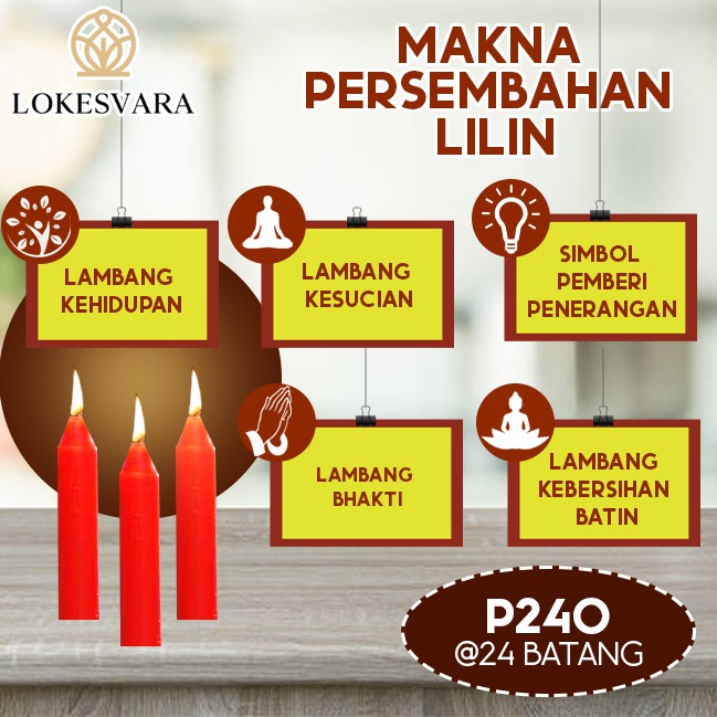 Lilin Sembahyang Parafin Sukhavati P240 Merah