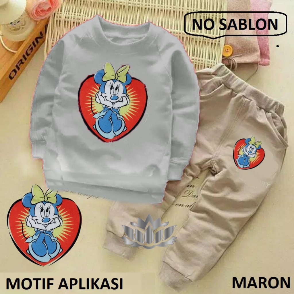 SETELAN MICKEY ANGRY / SETELAN ANAK-ANAK / FASHION ANAK / PAKAIAN ANAK / MOTIF APLIKASI