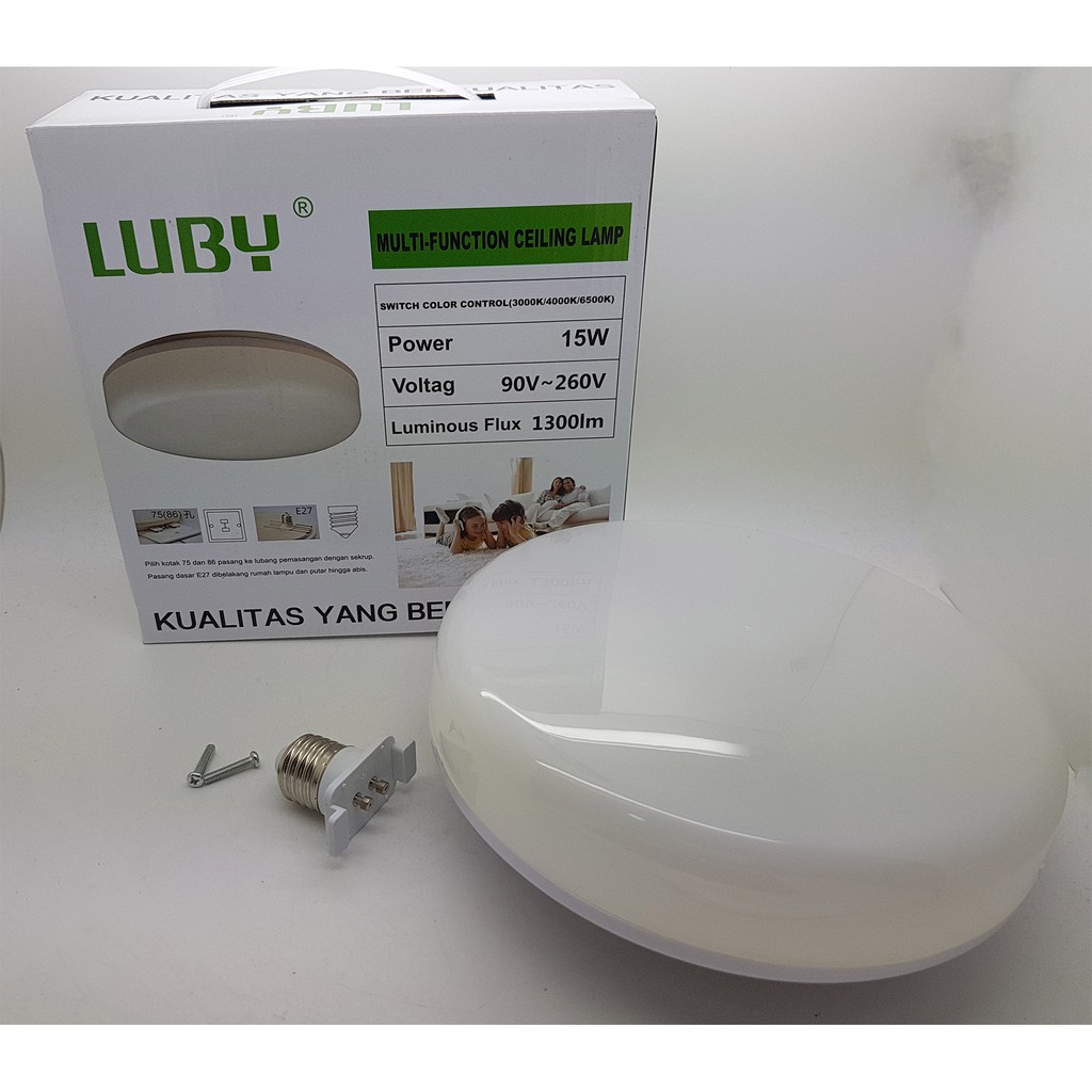 Luby Ceiling Lamp Led 15w Multi Fungsi 3 Warna tanpa remote