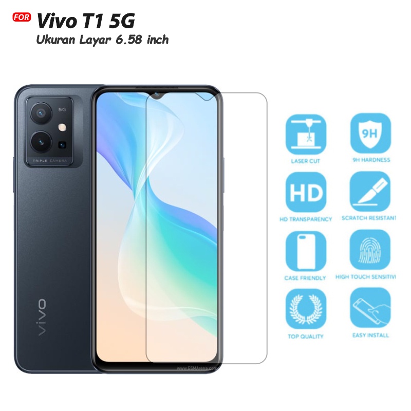 Tempered Glass Vivo T1 5G / T1 Pro 5G - Anti Gores Kaca Premium Quality