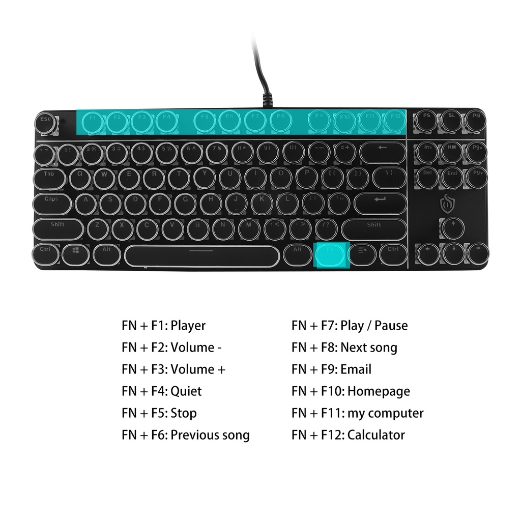 Keyboard Gaming Mekanik Kabel Usb 87 Tombol Dengan Backlight LED Untuk PC / Laptop