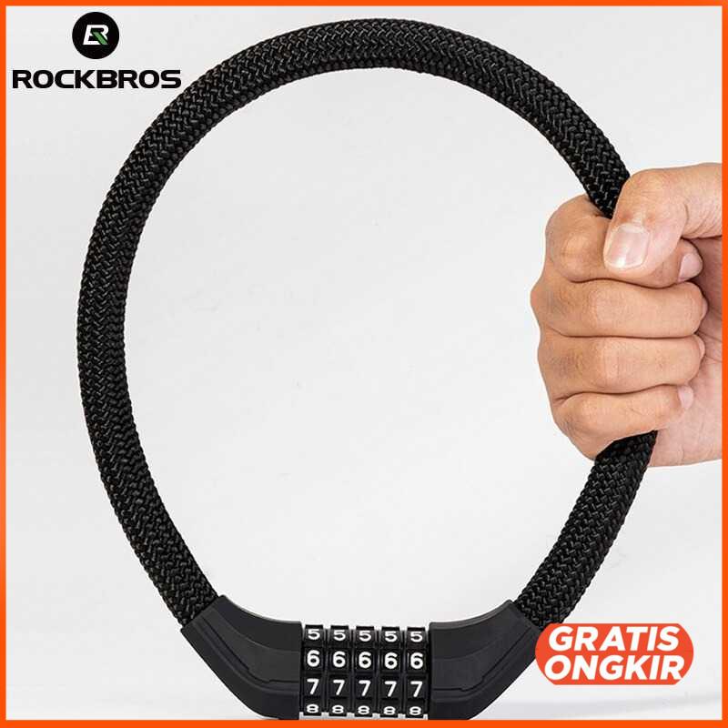 Rockbros Gembok Sepeda Bicycle Lock Kode Angka 5 Digit 32420001001