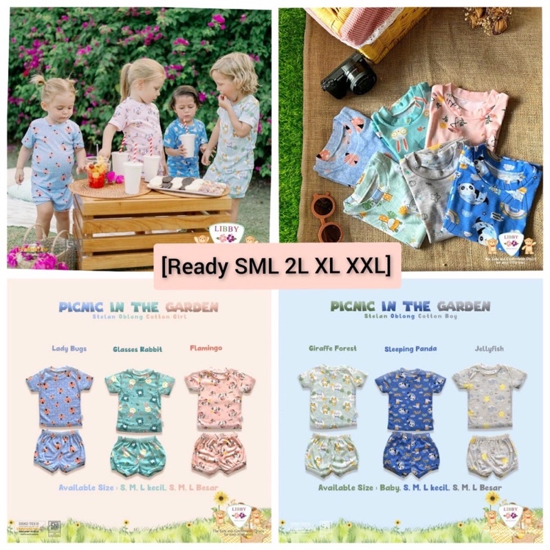 1 pc Libby Stelan Oblong Pendek anak rib Tipis Cotton / Stelan Oblong cotton motif Boy and Girls series