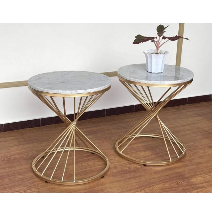 MEJA TERAS INDUSTRIAL BESI | COFFE TABLE MARMER