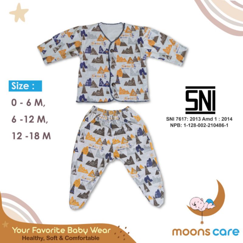 SNI Newborn MOONS STLAN PANJANG TUTUP KAKI PREMIUM STELAN BAJU BARU LAHIR  BAJU BAYI BAJU KUTU