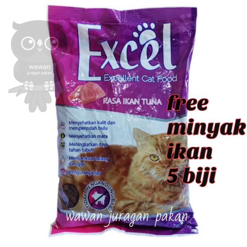 EXEL GRATIS MINYAK IKAN pakan kucing