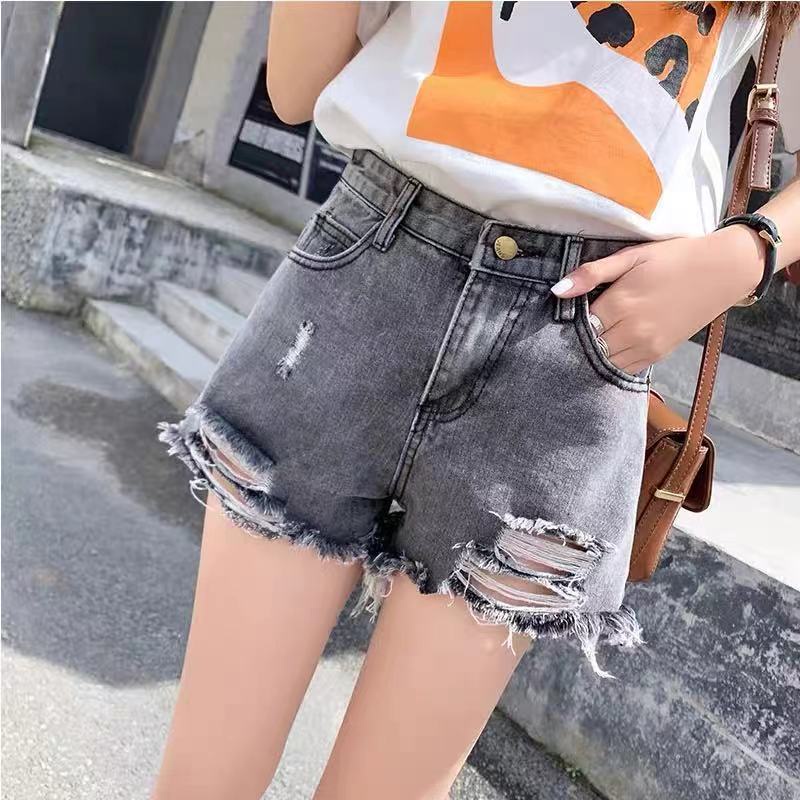 fashion wanita kekinian celana jeans pendek highwaist short pants ripped jeans hot pants jumbo celana ootd