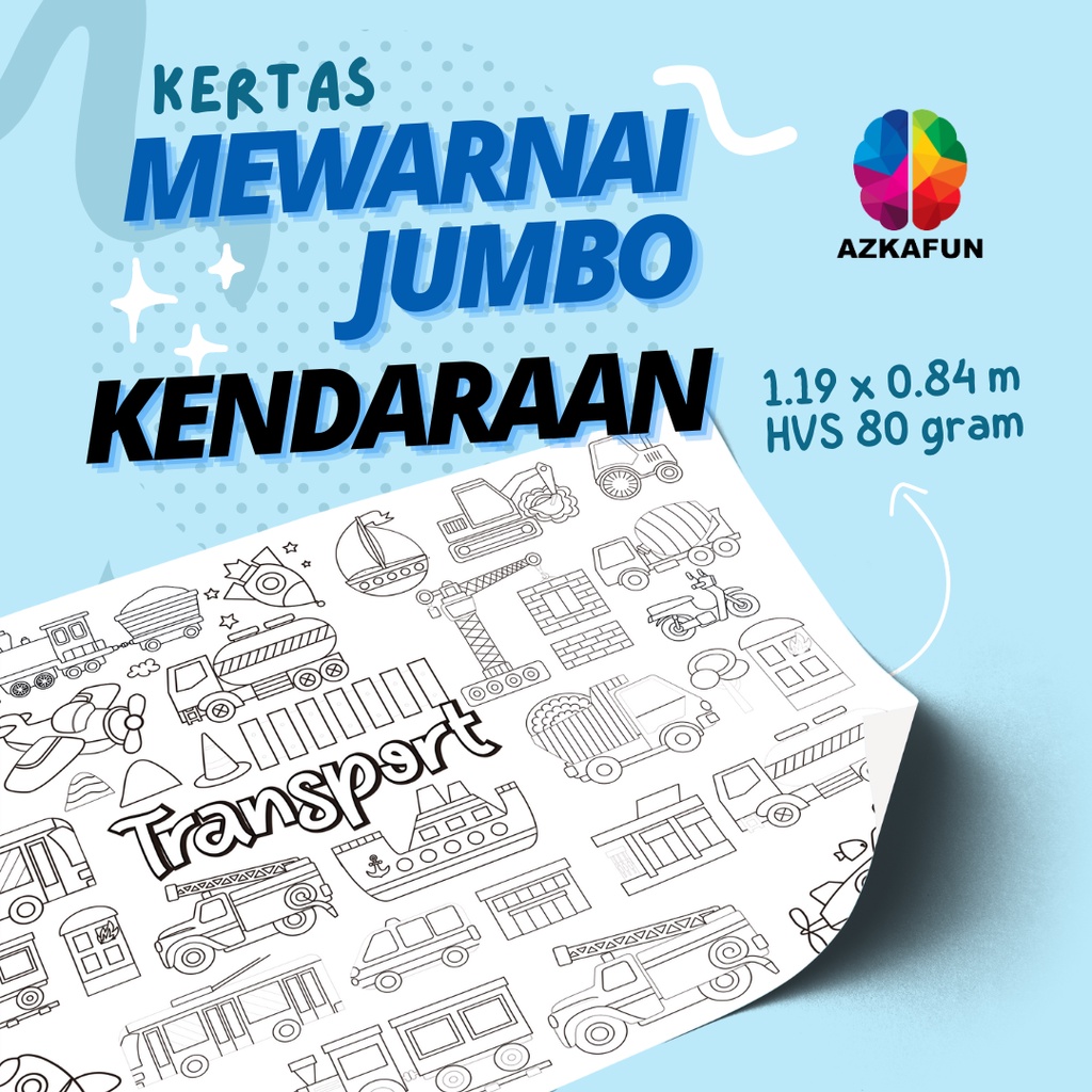 

Kertas Mewarnai Jumbo KENDARAAN - mewarnai besar - Giant Coloring Page