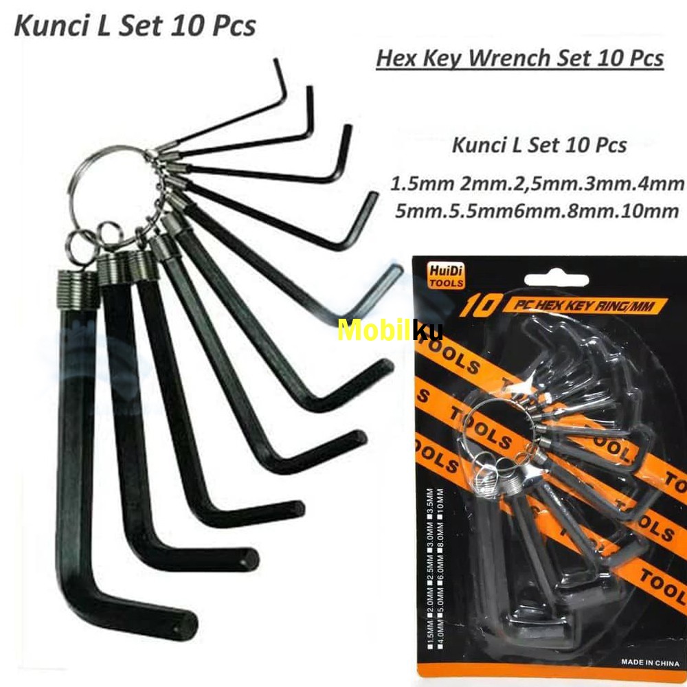 [BISA COD] Kunci L Set Hex Key Ring 10in1 Tools Wrench Kunci L Set Hex Key Ring 10 in 1 Tools 10 Pcs