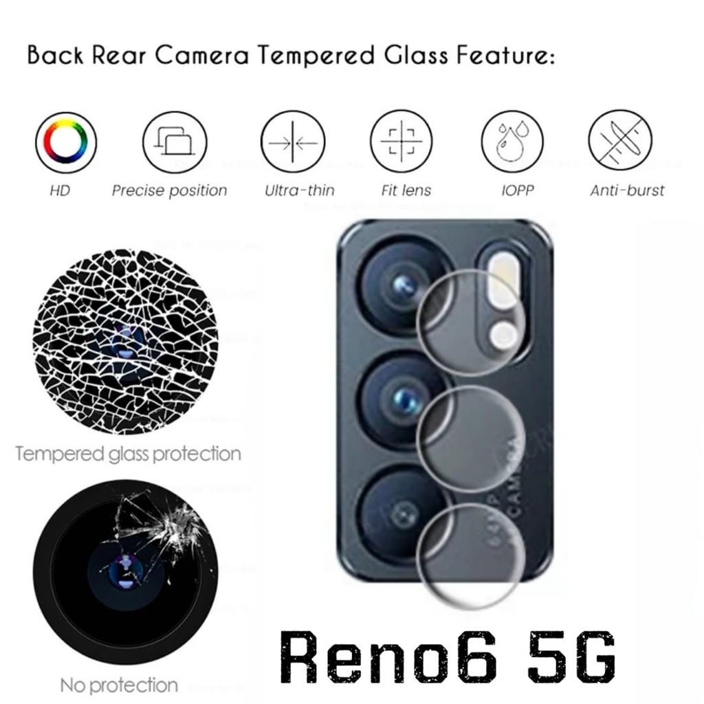 PROMO 2in1 Tempered Glass OPPO Reno6 5G Full Layar kaca Bening Premium Free Camera Glass Reno 6 5G