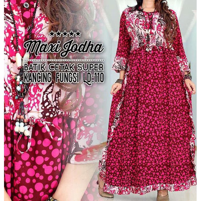 Dress Jodha Batik Cetak Super Ld 110 V34 Terbaru
