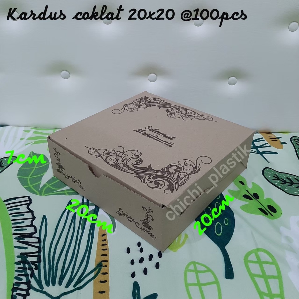 Kardus coklat 20x20 kardus nasi coklat motif