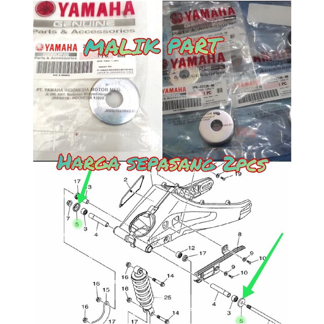 COVER THRUST 2PK-F2128-00 2pcs TUTUP ARM VIXION R15 V2 R15 VVA V3  PART ORIGINAL YAMAHA