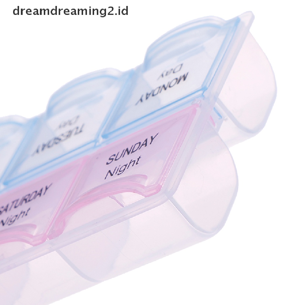 1pc Kotak Dispenser Organizer Obat Pil / Tablet 7 Hari / Mingguan