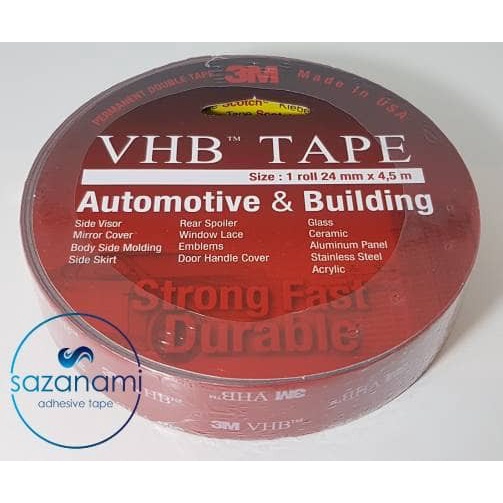

perekat-pengikat- double tape busa 3m vhb 24mm x 4.5m foam tape -pengikat-perekat.