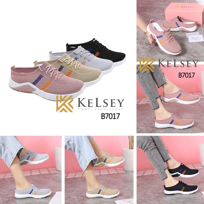 Nicole Sandal Wedges Flyknit Selop Wanita 3,5cm / Sandals Wedges Flyknit Kelsey B7017