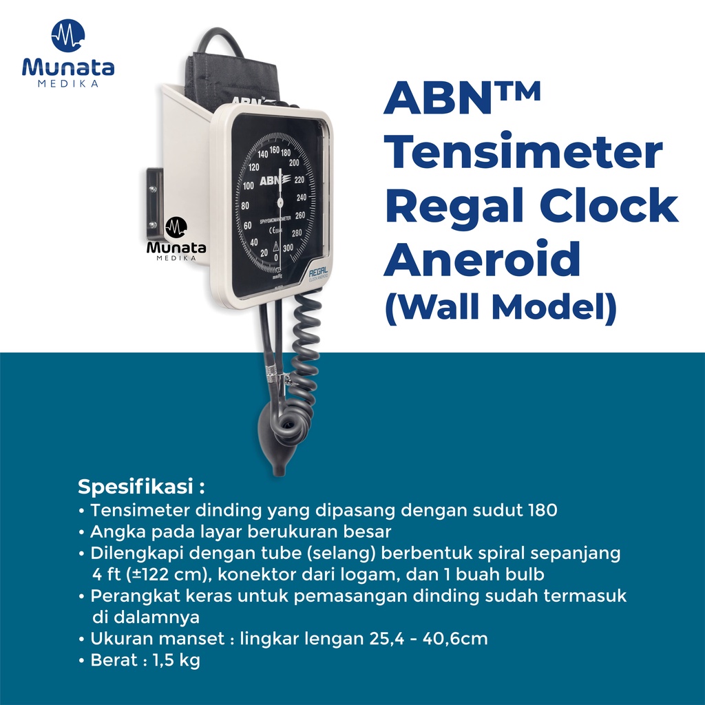 Tensimeter ABN Regal Clock Aneroid Model Deskop atau Model Wall