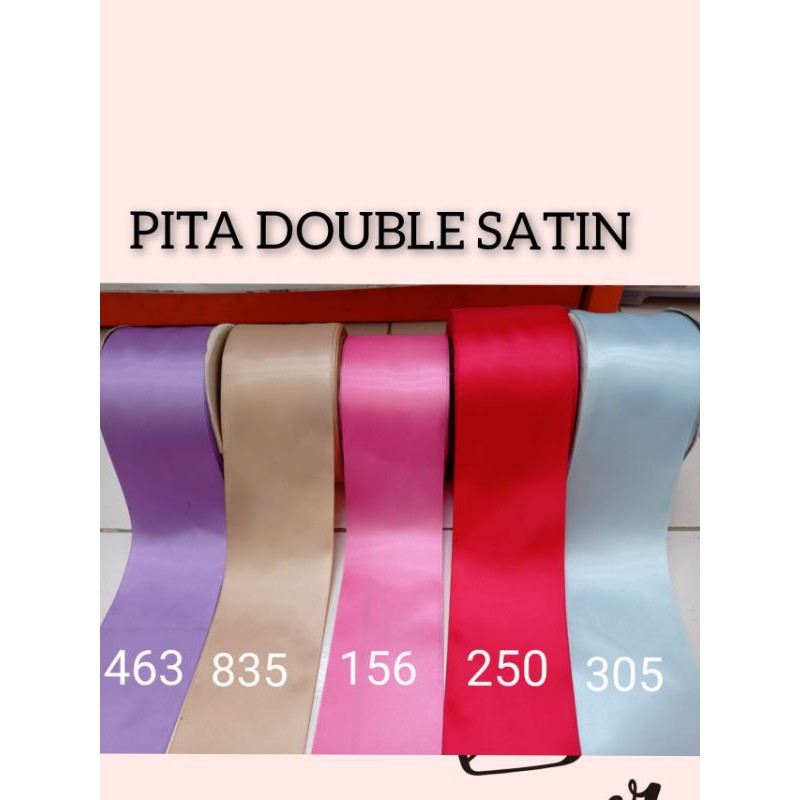 1 METER  - PITA SATIN LEBAR 5cm &amp; 7,5 cm | PITA  DOUBLE SATIN LEBAR | PREMIUM