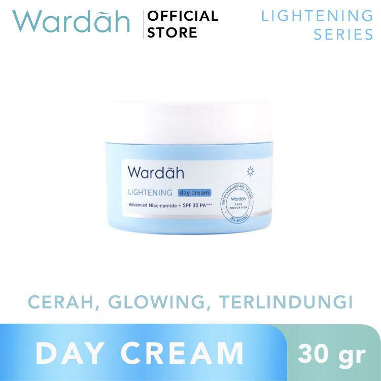 Wardah Lightening Day Cream Advanced Niacinamide 30 g - Pelembab untuk Kulit Cenderung Kering
