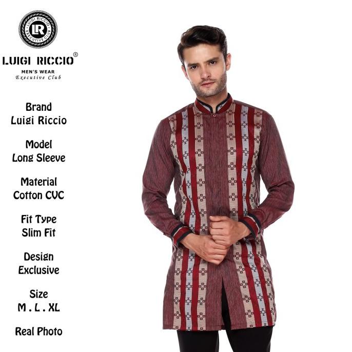 Baju Koko Pakistan| Luigi Riccio| Warna Merah Bata