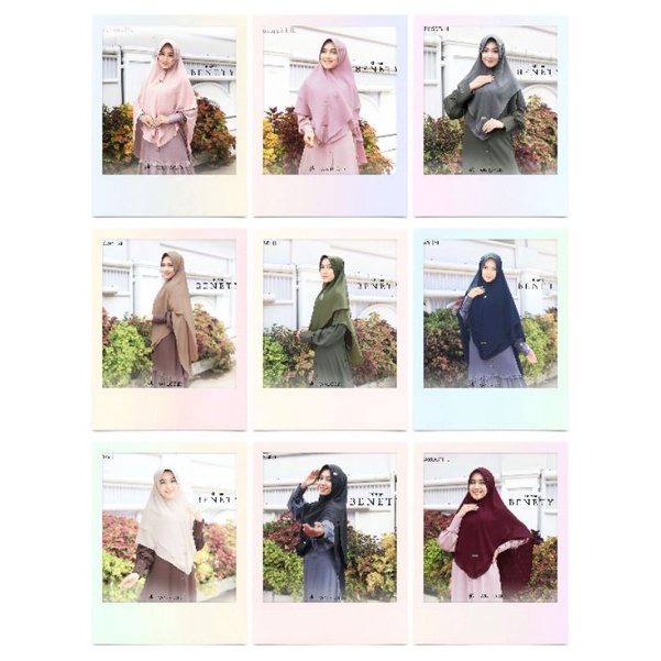 Kerudung fashion muslim hijab jilbab khimar benety syari trendy cantik wnj wanoja pad busa tipisusef