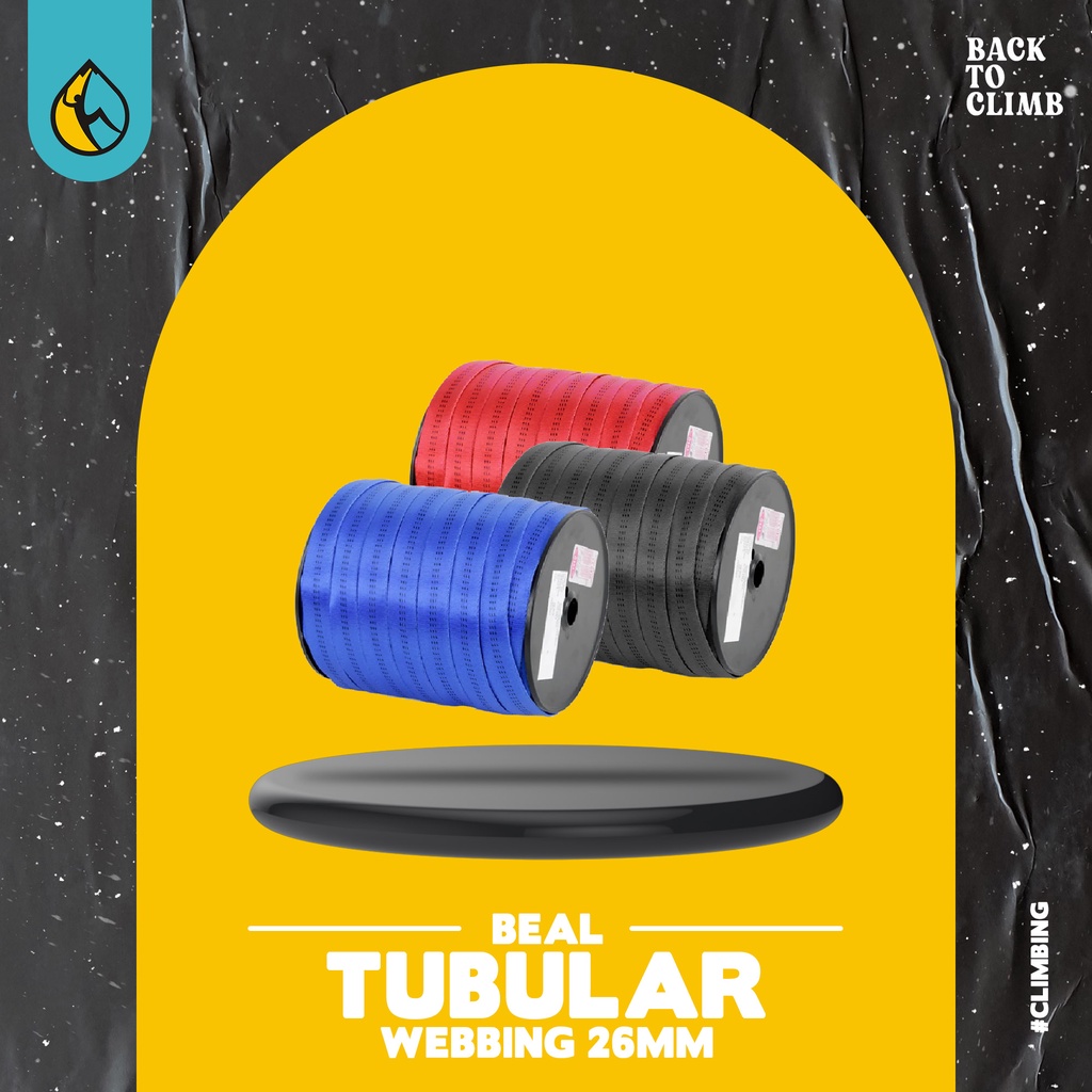 Tali Webbing tubular Merk Beal panjat tebing safety hammock murah