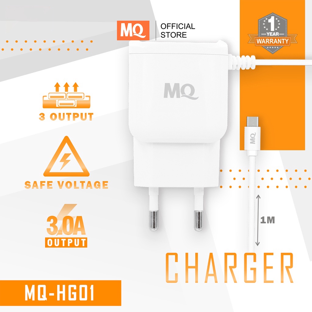 MQ Charger Fast Charging Kabel Micro Original Casan Quick Charge - Garansi 1 Tahun