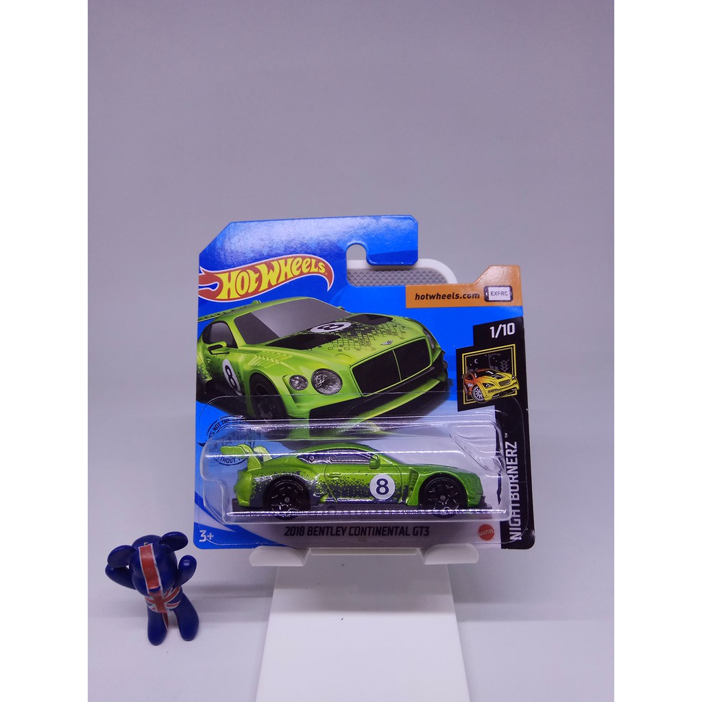 Hot Wheels 2018 Bentley Continental GT3 8 Short Card Green / Hijau