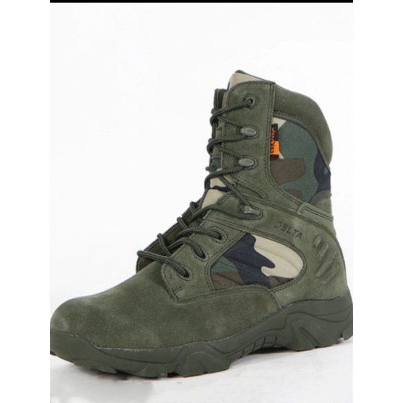 New Sepatu Tactical Delta Loreng US/Woodland 8inc Sepatu Tactical Militery