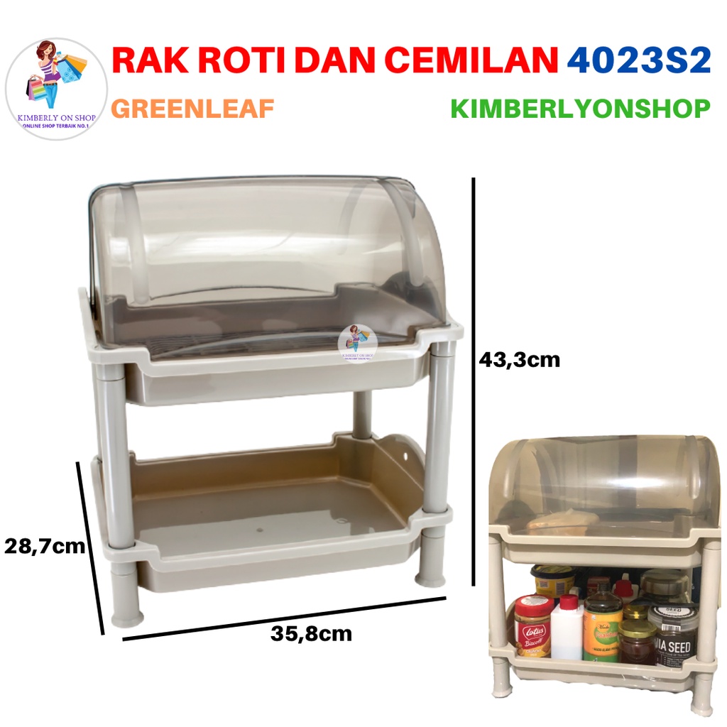 Tempat Rak Roti Serbaguna Plastik Susun 2 4023 S2 Green Leaf DELISH