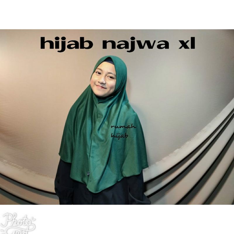 HIJAB NON PET / JILBAB NON PET / KHIMAR INSTAN NAJWA L, XL NASWA KERUDUNG