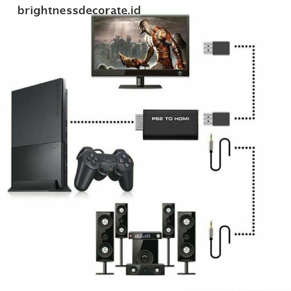 Adaptor Konverter Video Ps2 Ke Hdmi Dengan Output Audio 3.5mm Untuk Monitor Hdtv