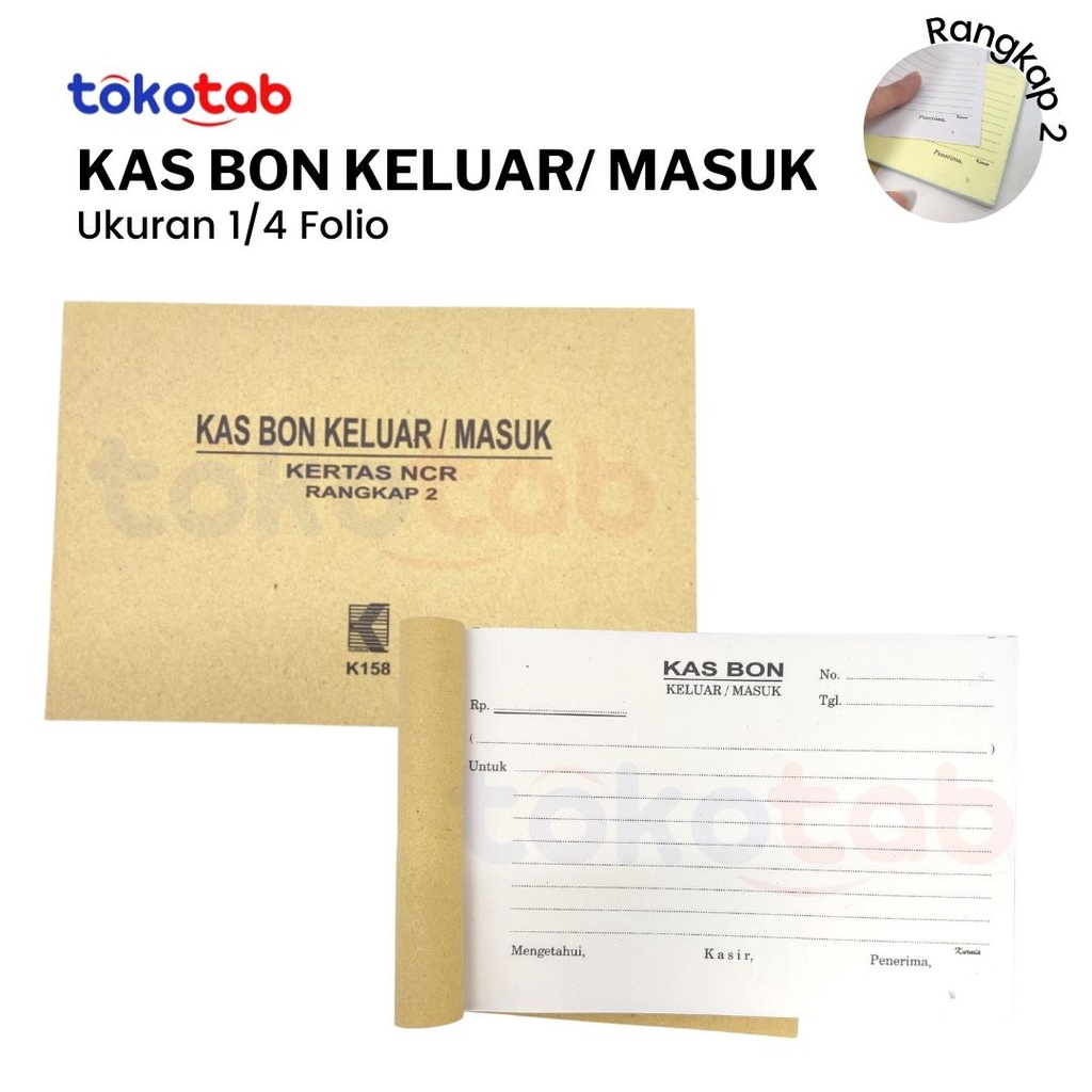 

Tokotab - Kas Bon Keluar Masuk KURNIA 1/4F 2Ply NCR