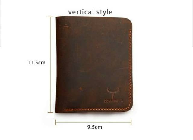 Cowather Dompet Kulit Pria Vintage Genuine Leather