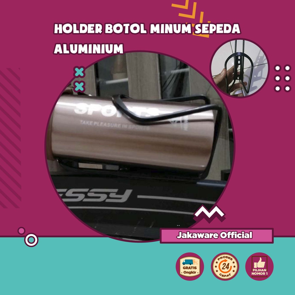 HOLDER BOTOL MINUM SEPEDA ALUMINIUM TEMPAT AIR SEPEDAH GUNUNG MTB SELI LIPAT GOWES ONTEL DUDUKAN MOT