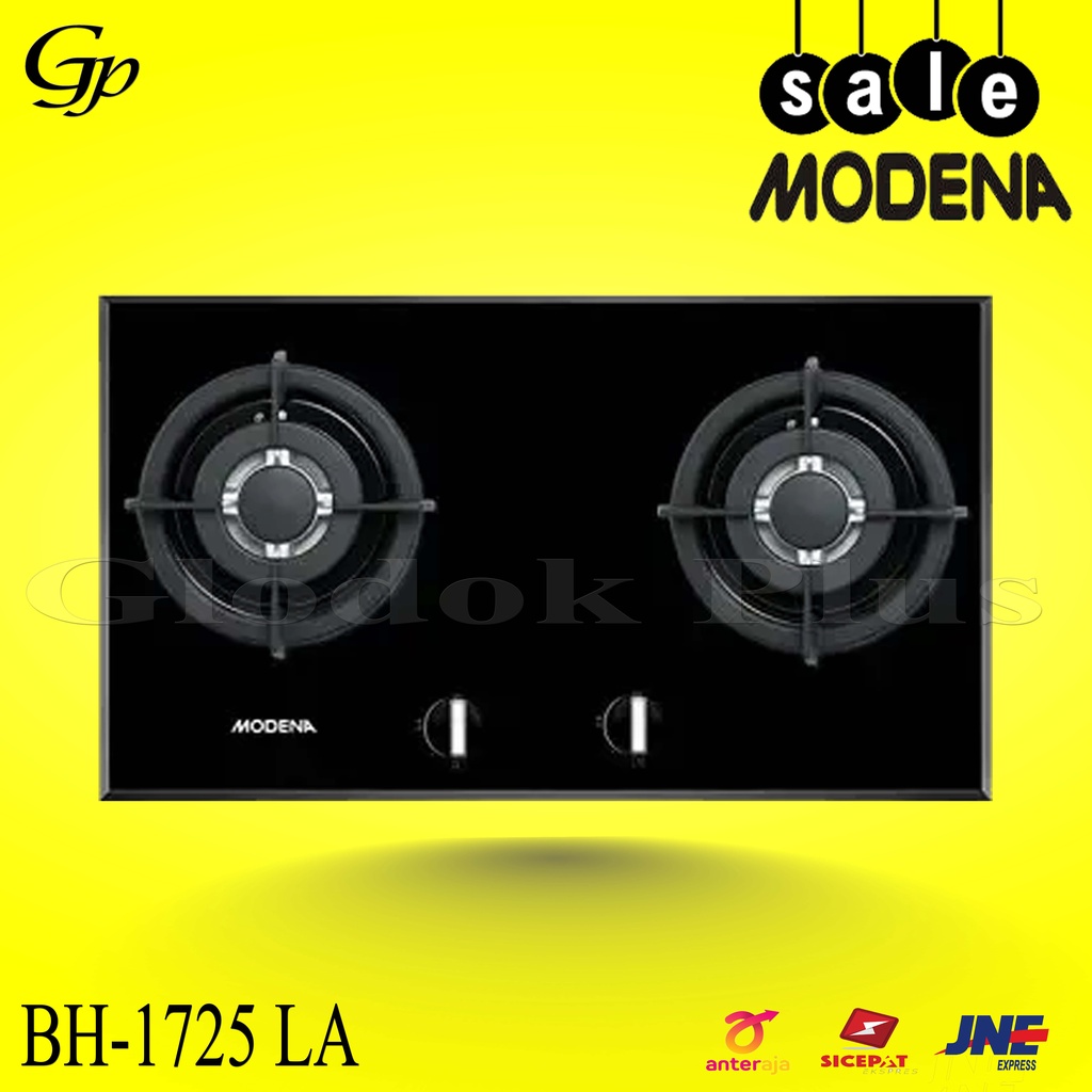 MODENA BH 1725 LA Kompor Tanam Built-In Hob Gas 70cm 2 tungku Burners bh1725la kuningan 1725la