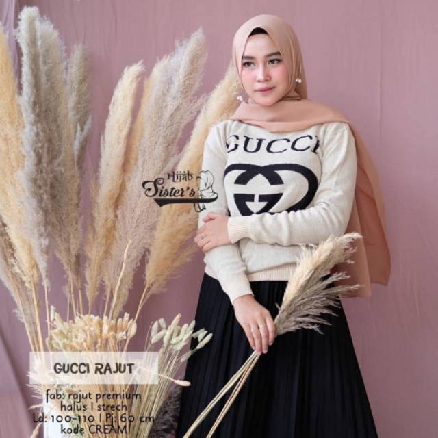 Gucci Rajut, ATASAN RAJUT WANITA JUMBO FIT XXL LD 110-114 BAHAN RAJUT PREMIUM TERMURAH TERLARIS OOTD