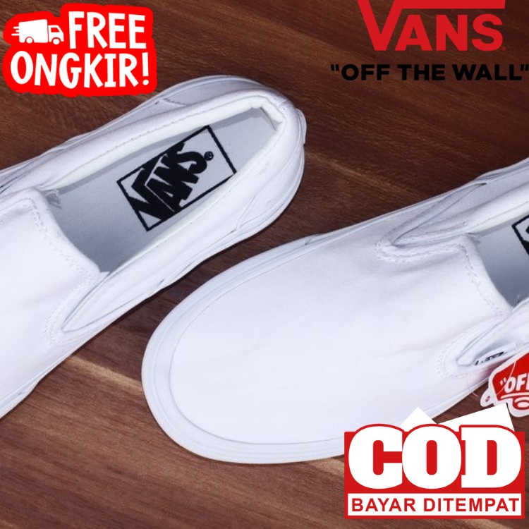 SEPATU VANS SLIP ON OG CHECKERBOARD | SEPATU PREMIUM - Black, White SEPATU SANTAI VANS SLIP ON SEPATU SELOP