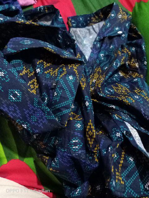 Paket Couple Murah Hem Ayah Dan Anak Batik Navy Hitam Green Terlaris