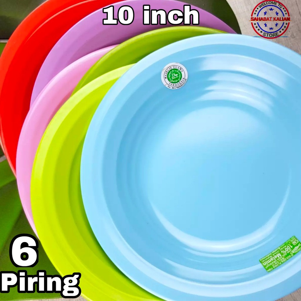 (6 Piring)  Piring Melamin Golden Flying Fish P1001 Ukuran 10 Inch