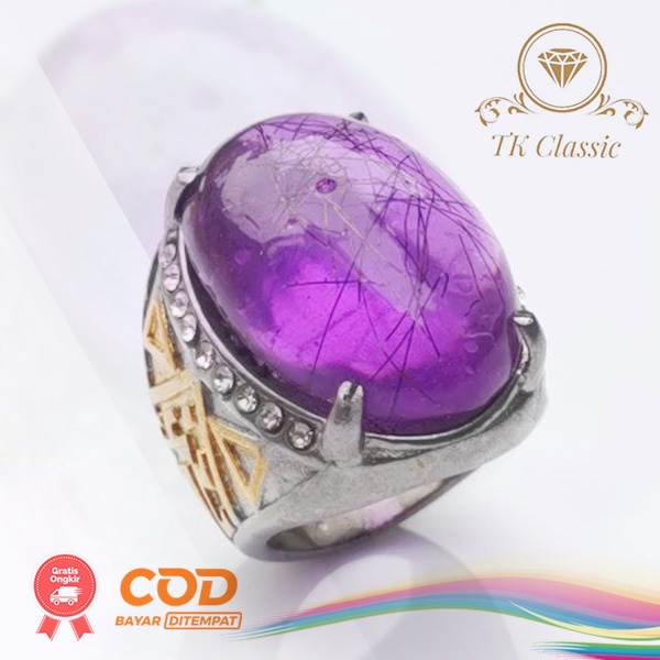 Natural Batu Akik Permata Kecubung Rambut Cendana